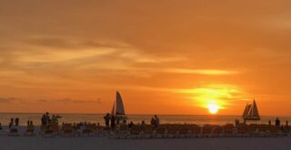 St Pete Beach vs Clearwater Beach, photo of Clearwater Beach Sunset at Sand Pearl Resort.