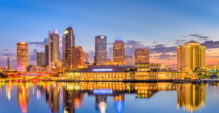 Canva Pro License Photo of Tampa Skyline Night in Tampa Florida, Things to Do in Tampa for Couples